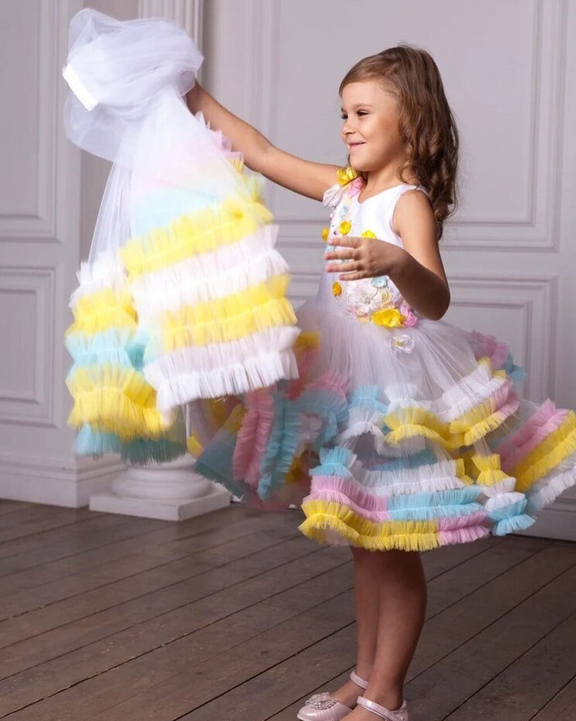 Designer Ruffle Frock -MultiColour