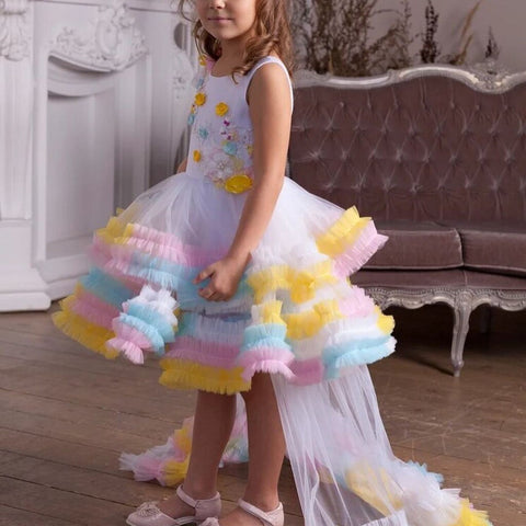 Designer Ruffle Frock -MultiColour