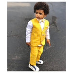 DESIGNER- KIDS -SHERWANI - yellow & white