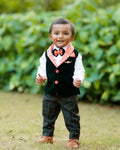 DESIGNER- KIDS -SHERWANI - black & gray