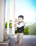 DESIGNER- KIDS -SHERWANI - black & gray