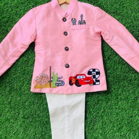 DESIGNER- KIDS -SHERWANI - light pink &