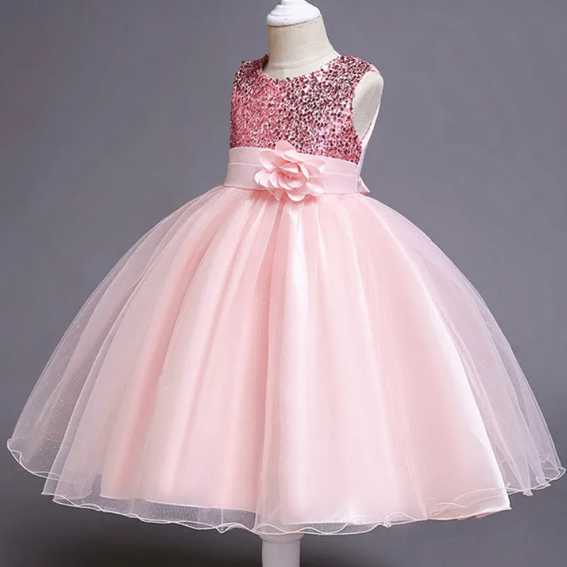 Tutu-Kleid mit Pailletten und Blumen für Baby-Mädchen