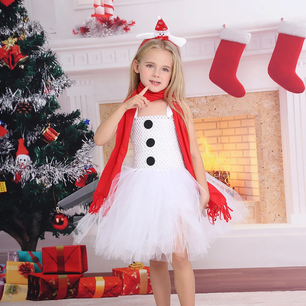 Christmas Snowman Tutu Dress for Girls