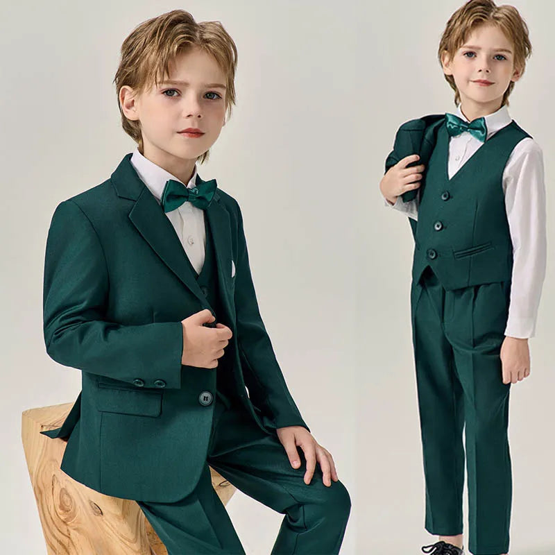 Boys Dark Green Suit Set