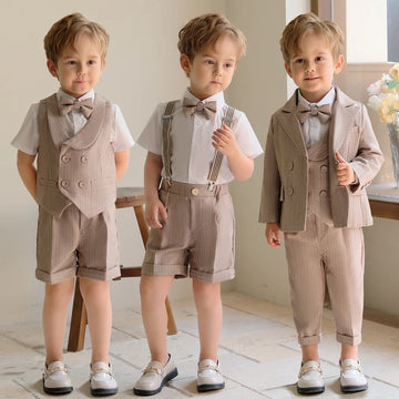 Boys' Luxurious Khaki Formal Tuxedo