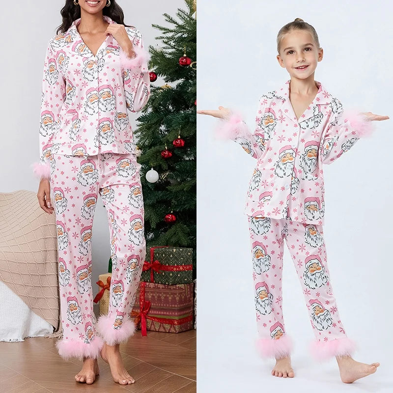 Mommy & Me Valentine’s Day Silk Pajamas Set