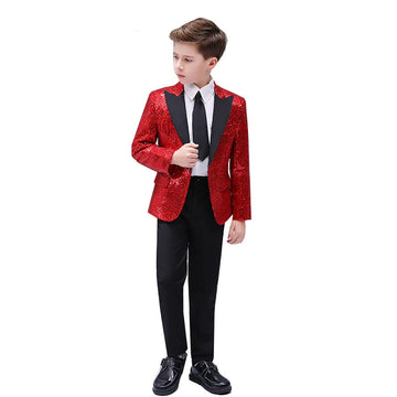 Boys' Colorful Sequins Performance Suit