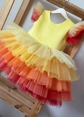 Designer Ruffle Frock -MultiColour