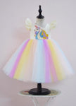 Designer Ruffle Frock - Multi Frock-Unicorn -Maggam Work