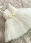 Designer Ruffle Frock - Cream Colour