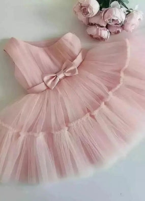 Designer Ruffle Frock - Light Pink Colour